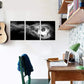 3pcs Black & White Soccer Ball Metal Print Ready to Hang Art