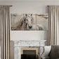 3pcs Vintage White Horse Metal Print Ready to Hang Art