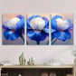 3pcs Vibrant Blue & White Iris Bouquet Metal Print Ready to Hang Art