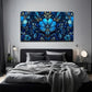 Blue & Golden Floral Design Wall Art canvas office home room framed 120x60cm