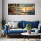 3pcs Coconut Trees & Ocean View Wall Art Set Canvas Framed 40x60cm - High Quality Print 100% Australian Made Wall Canvas Ready to Hang