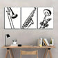 3pcs Trombone Poster, Black And White Art Print Metal Print Ready to Hang Art
