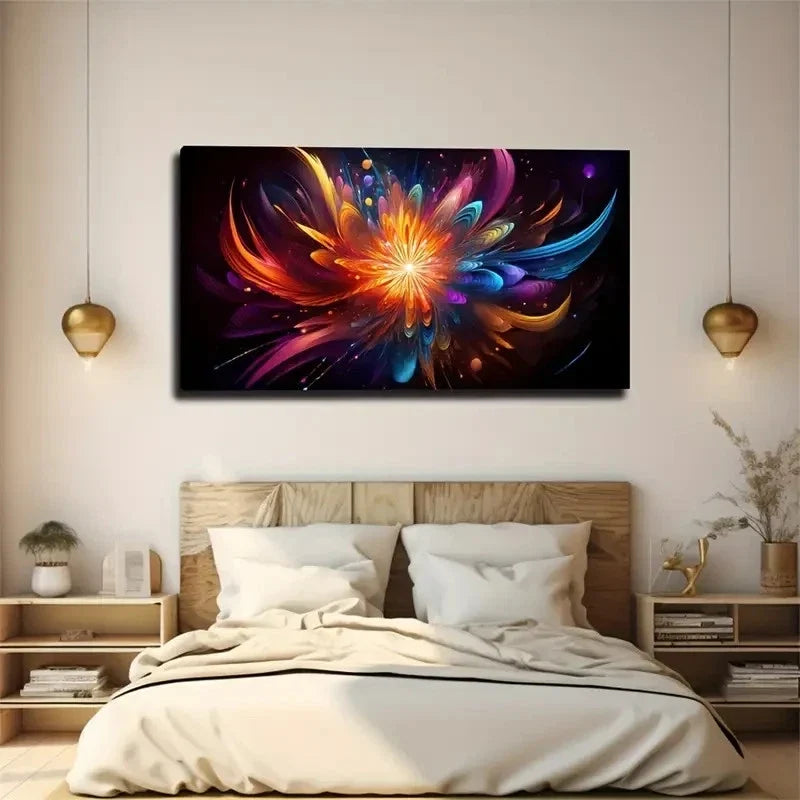 Abstract Explosion Good Wall Art Canvas Office Home Room Framed 80x45cm