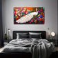 Peacock Suitable Decoration Wall Art Canvas Office Home Room Framed 120x60cm