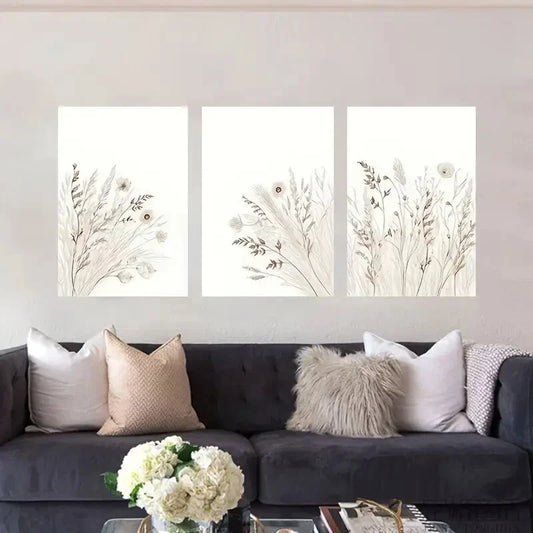 3pcs Plant Landscape Metal Print Ready to Hang Art