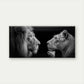 Lioness & Cub Wall Art Canvas Office Home Room Framed 120x60cm
