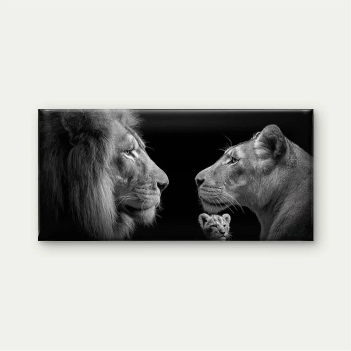 Lioness & Cub Wall Art Canvas Office Home Room Framed 120x60cm