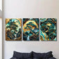 3pcs Abstract Natural Mountain Forest Metal Print Ready to Hang Art