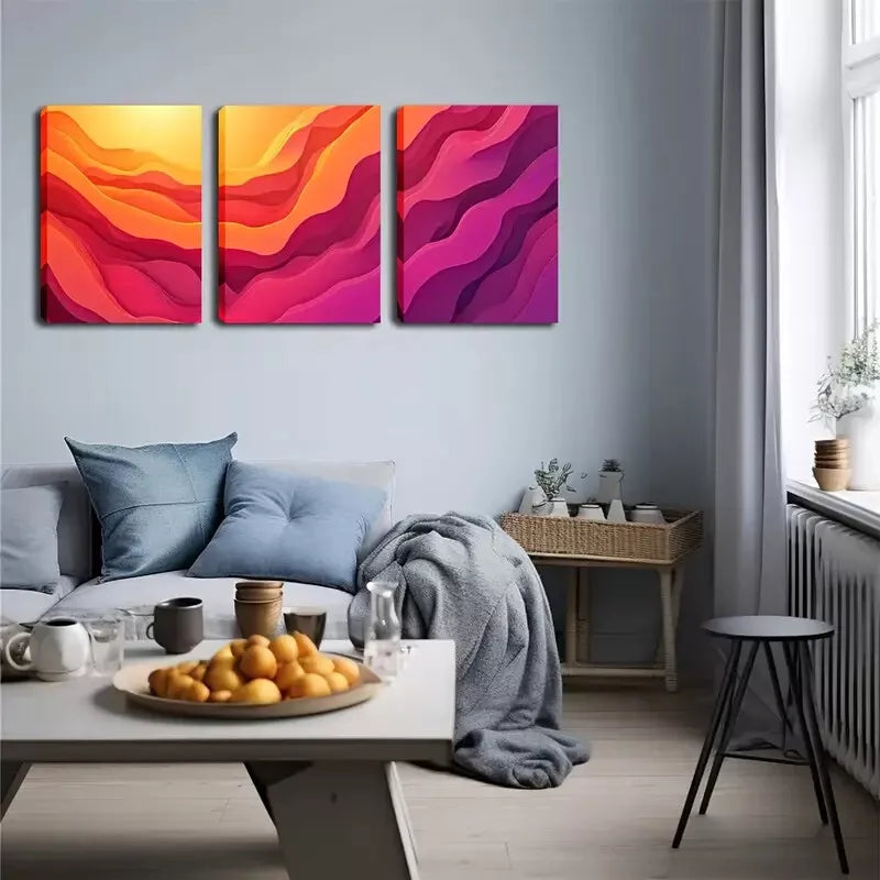 3pcs Abstract Mountain Landscape  Wall Art Set Canvas Framed 40x60cm - High Quality Print 100% Australian Made Wall Canvas Ready to Hang