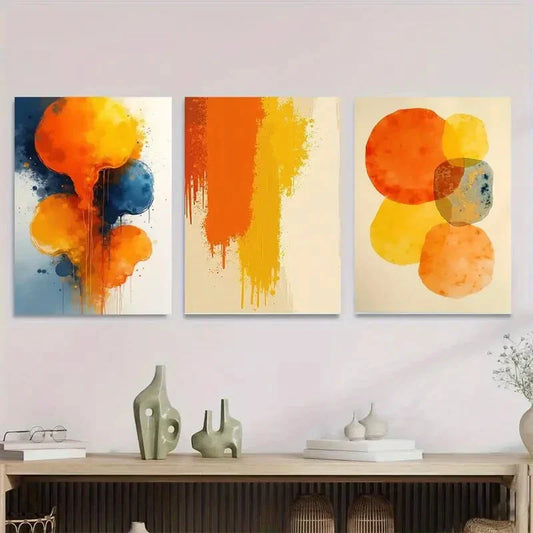 3pcs Modern Abstract Watercolor Metal Print Ready to Hang Art