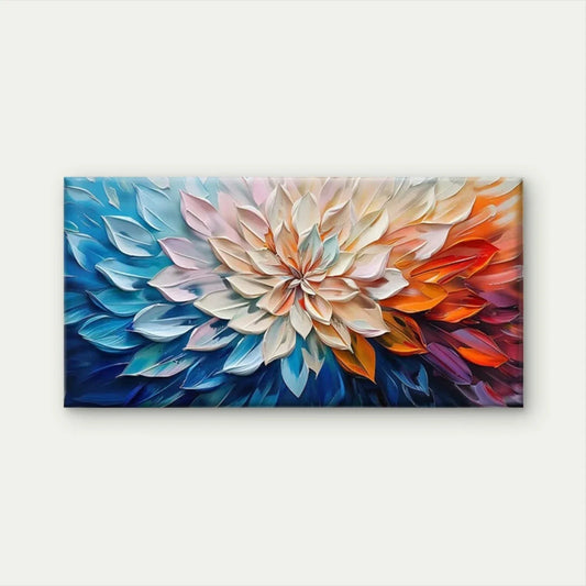 Abstract Floral Wall Art Canvas Office Home Room Framed 80x45cm