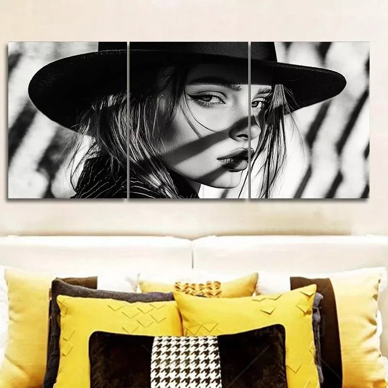 3pcs Featuring A Female Model Wall Art Set Canvas Framed 40x60cm - High Quality Print 100% Australian Made Wall Canvas Ready to Hang