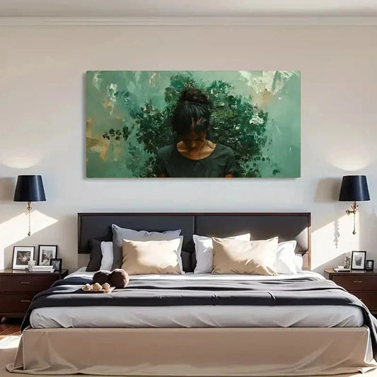 Abstract Female Portrait Modern Wall Art Canvas Office Home Room Framed 120x60cm