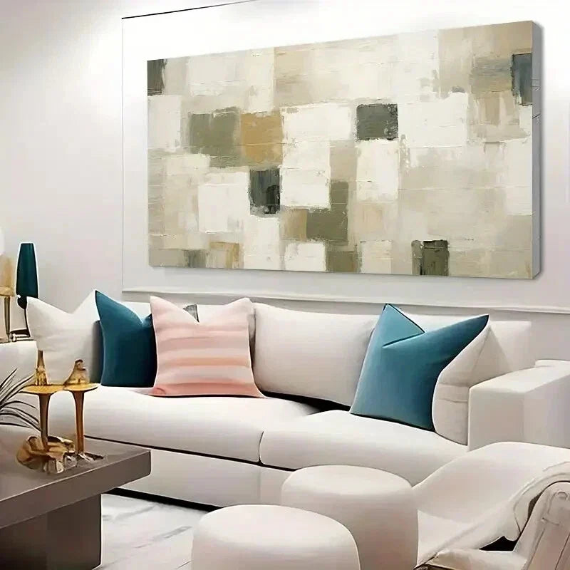 Retro Geometric Dynamic wall canvas office home room framed 120x60cm