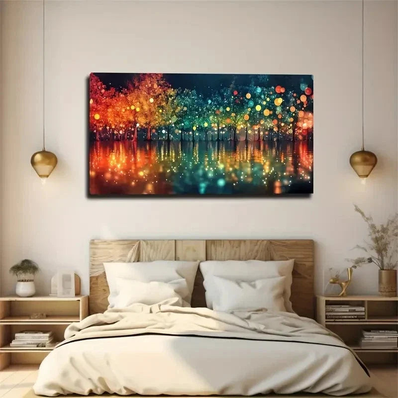 Vibrant Colors Landscape Wall Art Canvas Office Home Room Framed 80x45cm