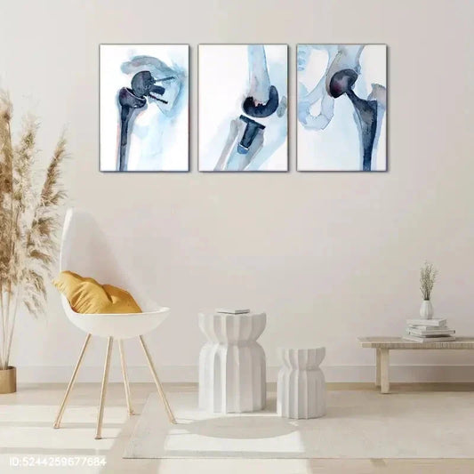 3pcs Human Skeleton Anatomy Art Poster Metal Print Ready to Hang Art