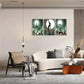 3pcs Space Artistic Sculpture and City Poster Metal Print Ready to Hang Art