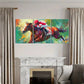 3pcs Equestrian Scene Vibrant Colors Abstract Metal Print Ready to Hang Art