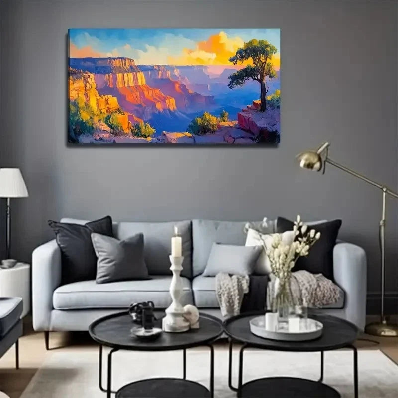 Big Tree Canyon Perfect Wall Art Canvas Office Home Room Framed 120x60cm