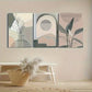 3pcs Abstract Line Bohemian Vase Rose Pattern Metal Print Ready to Hang Art