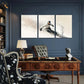 3pcs Snowboarder In Motion Dynamic Pose Metal Print Ready to Hang Art