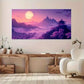 Pink Sunset Pagoda Forest wall canvas office home room framed 120x60cm