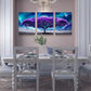 3pcs  Aurora Purple Tree Scenery  Metal Print Ready to Hang Art