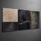 3pcs Luxury Black & Golden Wood Grain Canvas Framed 40x60cm - High Quality Print 100% Australian Made Wall Canvas Ready to Hang