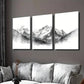 3pcs Snow Capped Peaks and Foggy Forest Scenery Wall Art Set Canvas Framed 40x60cm - High Quality Print 100% Australian Made Wall Canvas Ready to Hang
