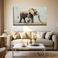 Elephant Forest Scene Vibrant Wall Art Canvas Office Home Room Framed 120x60cm