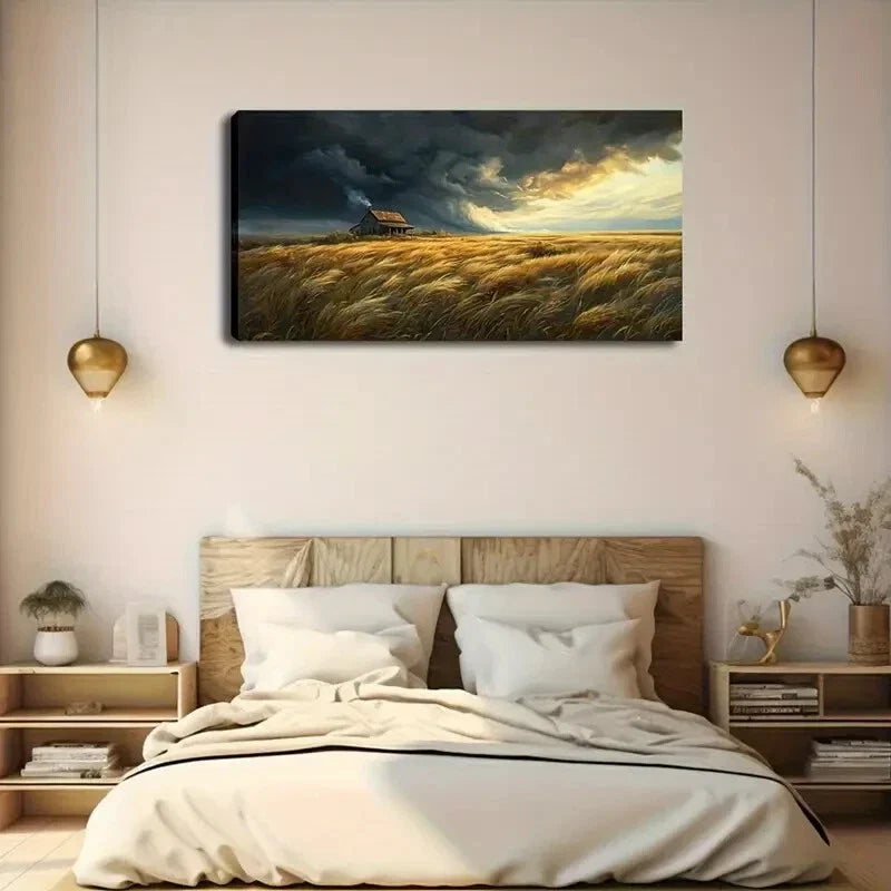 Scarecrow Stormy Sky Perfect Wall Art Canvas Office Home Room Framed 120x60cm