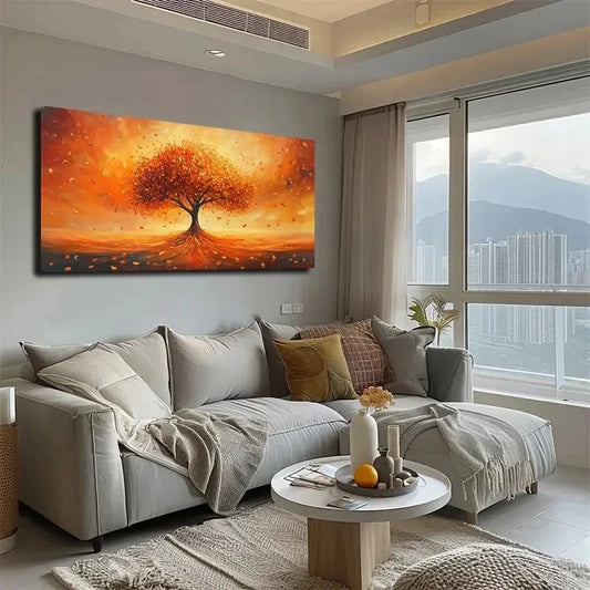 Fallen Leaves In The Air Wall Art canvas office home room framed 120x60cm