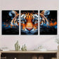 3pcs Funny Abstract Animal Tiger Metal Print Ready to Hang Art