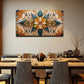 Orange & Teal Flower Wall Art Canvas Office Home Room Framed 80x45cm