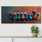 3pcs Colorful Feathered Birds in Playful Perfect Wall Art Set Canvas Framed 40x60cm - High Quality Print 100% Australian Made Wall Canvas Ready to Hang