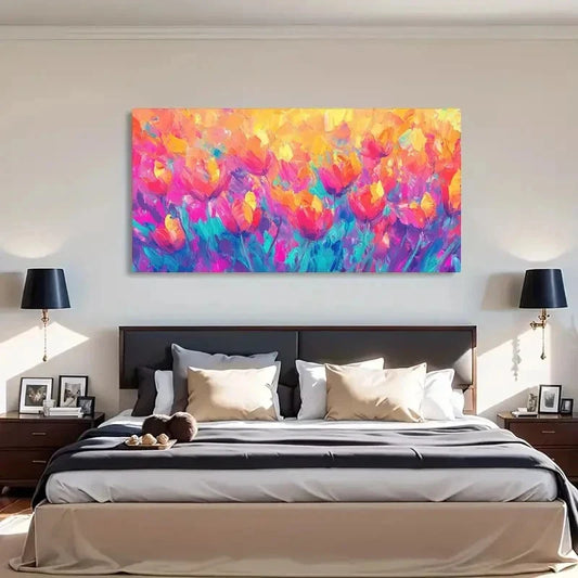 Farmhouse Landscape Transverse Wall Art Canvas Office Home Room Framed 120x60cm