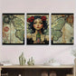 3pcs Green Fairy with Roses & Absinthe Metal Print Ready to Hang Art