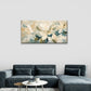 White Flowers Abstract Wall Art Canvas Office Home Room Framed 120x60cm