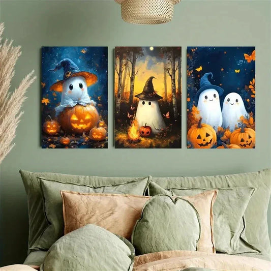 3pcs Witch Hats and Demons Metal Print Ready to Hang Art