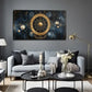 Golden Circular Celestial Wall Art Canvas Office Home Room Framed 120x60cm