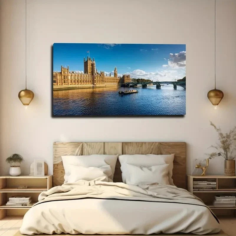 London Skyline Wall Art Canvas Office Home Room Framed 80x45cm