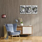 3pcs Geometric Black and White Cat Decoration Metal Print Ready to Hang Art