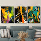 3pcs abstract colorful background Metal Print Ready to Hang Art