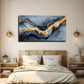 Golden & Black Swirls Modern Wall Art Canvas Office Home Room Framed 120x60cm