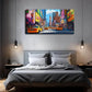 Bustling City Landscape Wall Art Canvas Office Home Room Framed 120x60cm