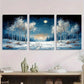 3pcs Winter Wonderland Trees & Snowy Forest Metal Print Ready to Hang Art