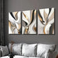 3pcs  Golden & White Swirls, Light Luxury  Wall Art Set Canvas Framed 40x60cm - High Quality Print 100% Australian Made Wall Canvas Ready to Hang