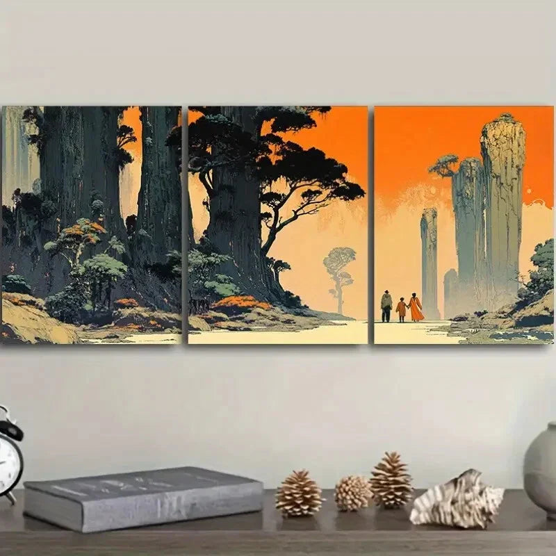 3pcs  Strange Planet Classic Modern Metal Print Ready to Hang Art