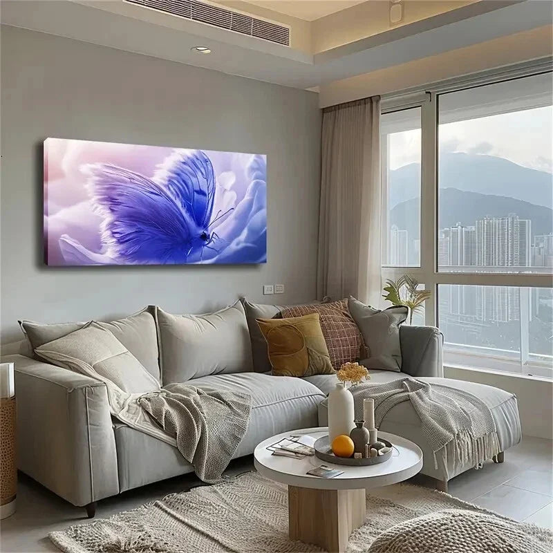 Modern Minimalist Delicate Wing Wall Art Canvas Office Home Room Framed 80x45cm