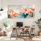 Peonies Abstract Golden Accents Wall Art Canvas Office Home Room Framed 120x60cm